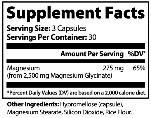 Vitasonic Labs Magnesium Glycinate supplement facts