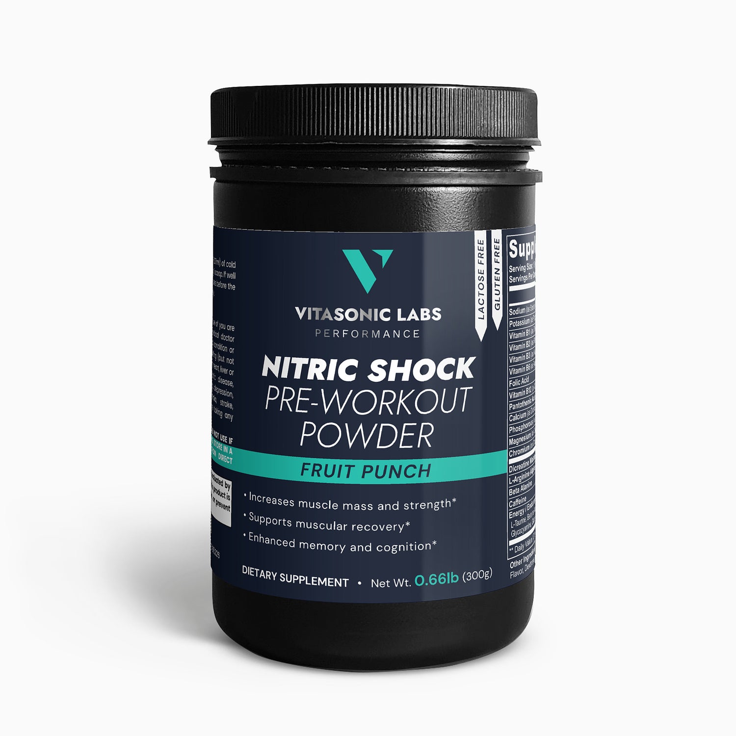 Vitasonic Labs Nitric Shock Pre-Workout Powder (Fruit Punch)