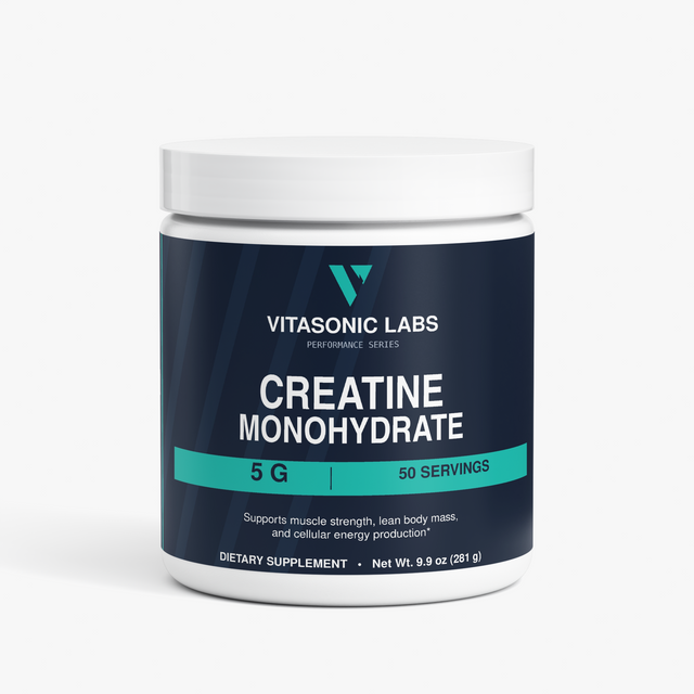 Vitasonic Labs Creatine Monohydrate product label