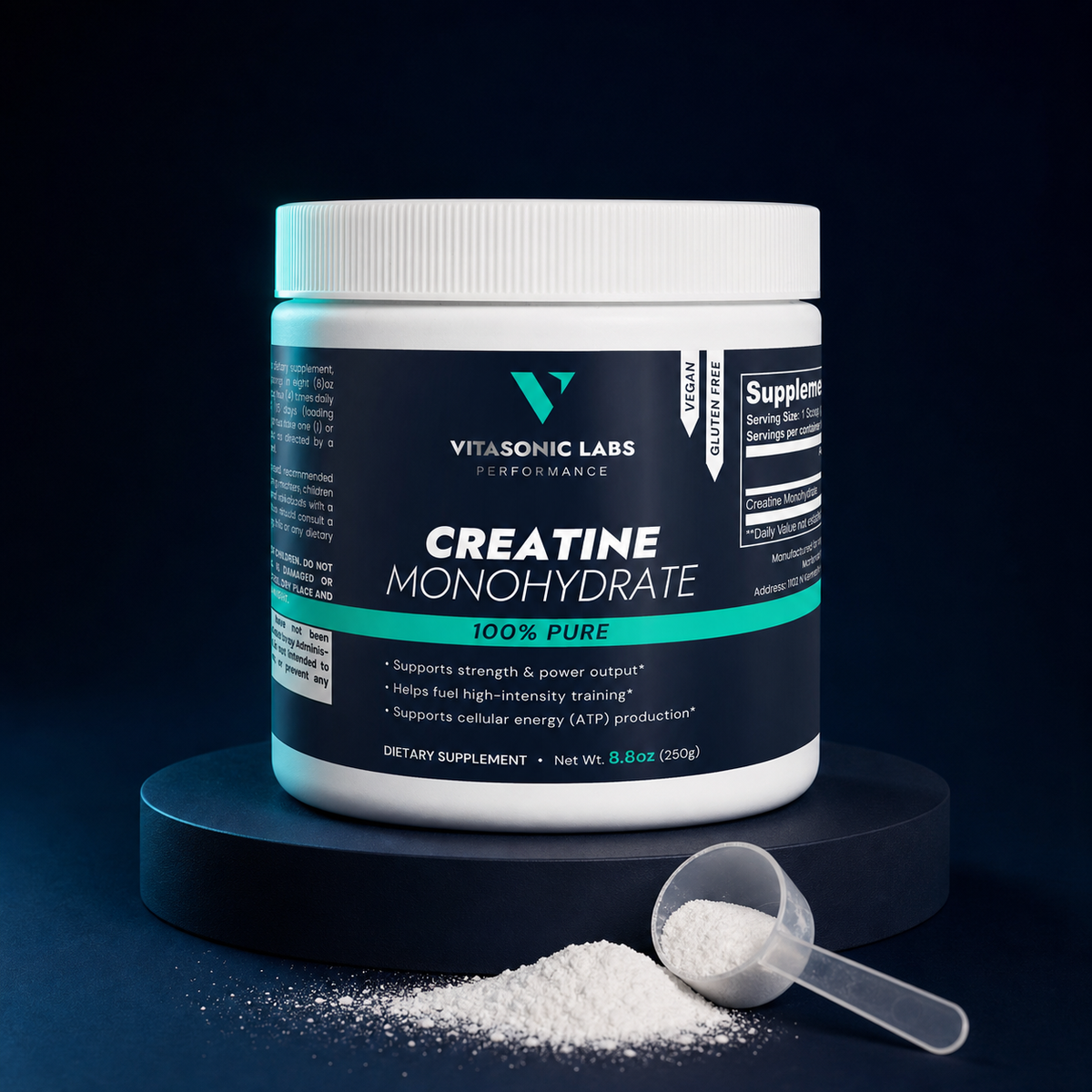 Vitasonic Labs Creatine Monohydrate premium product tub