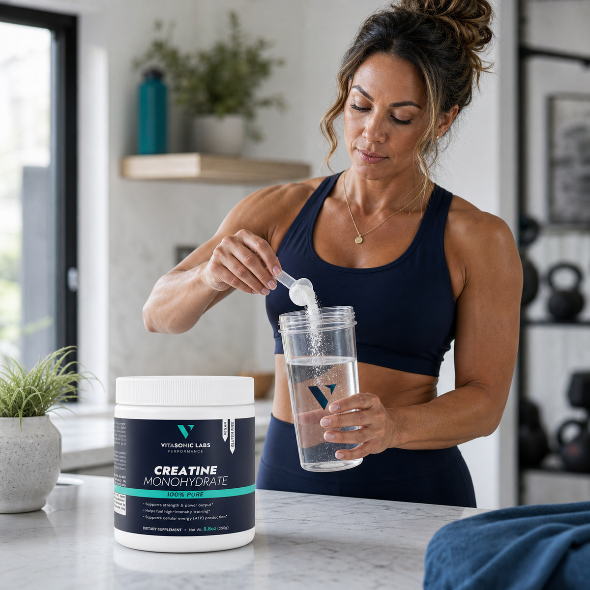 Vitasonic Labs Creatine Monohydrate in a clean daily routine