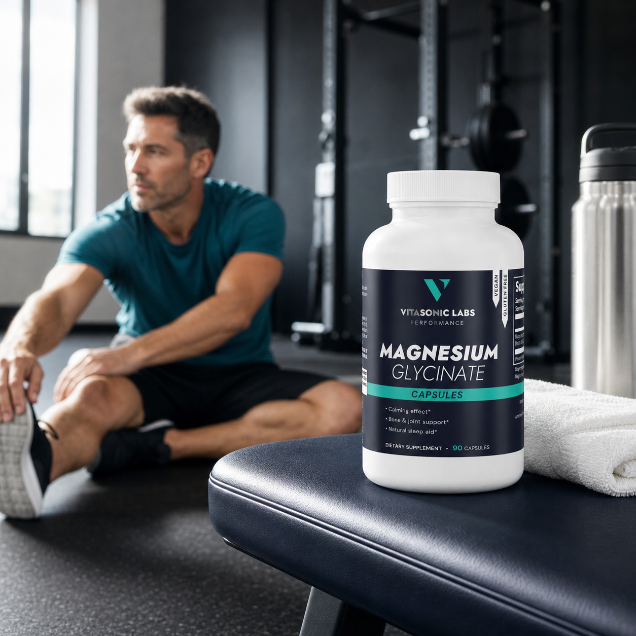 Vitasonic Labs Magnesium Glycinate for post-training recovery support