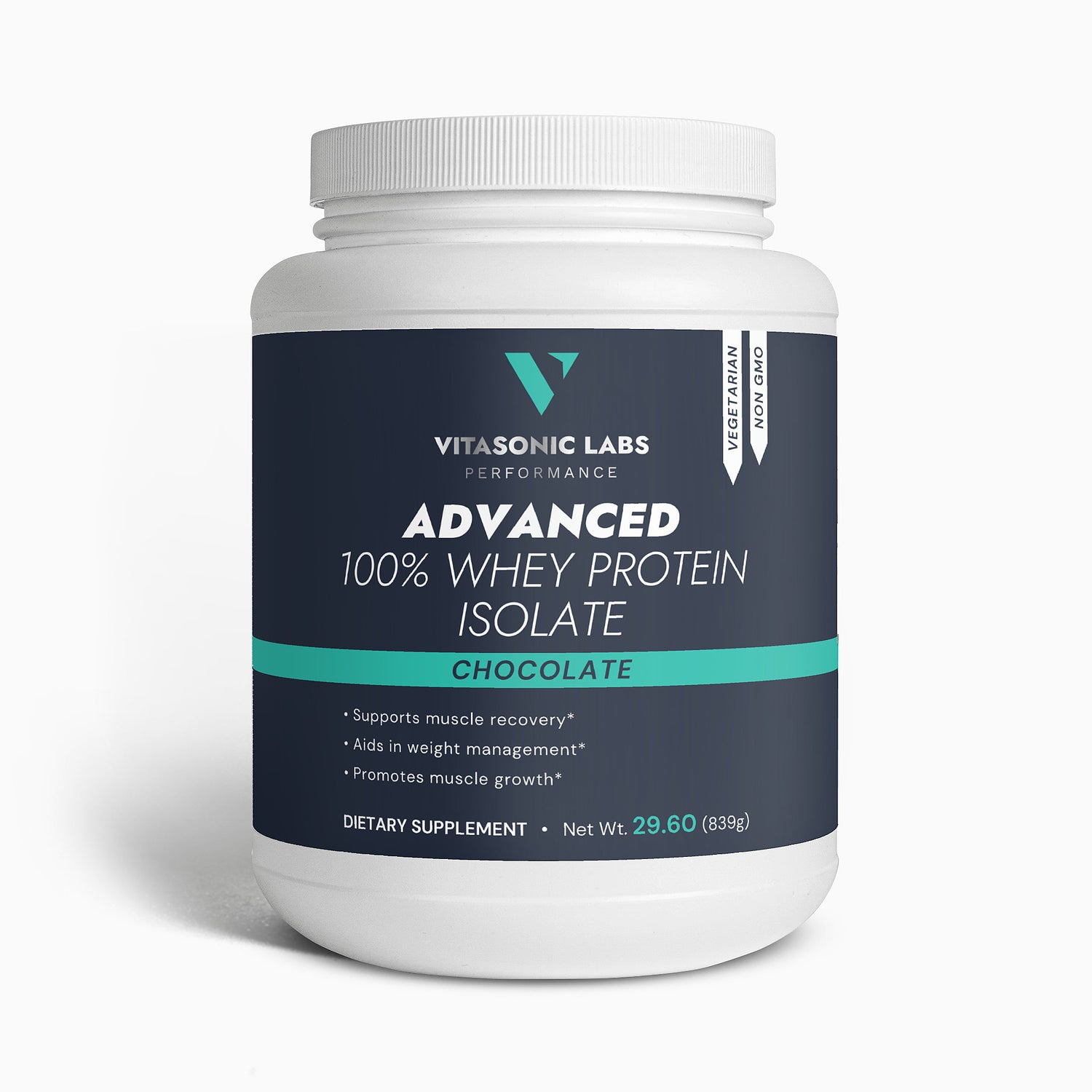 Vitasonic Labs Advanced 100% Whey Protein Isolate Chocolate powder