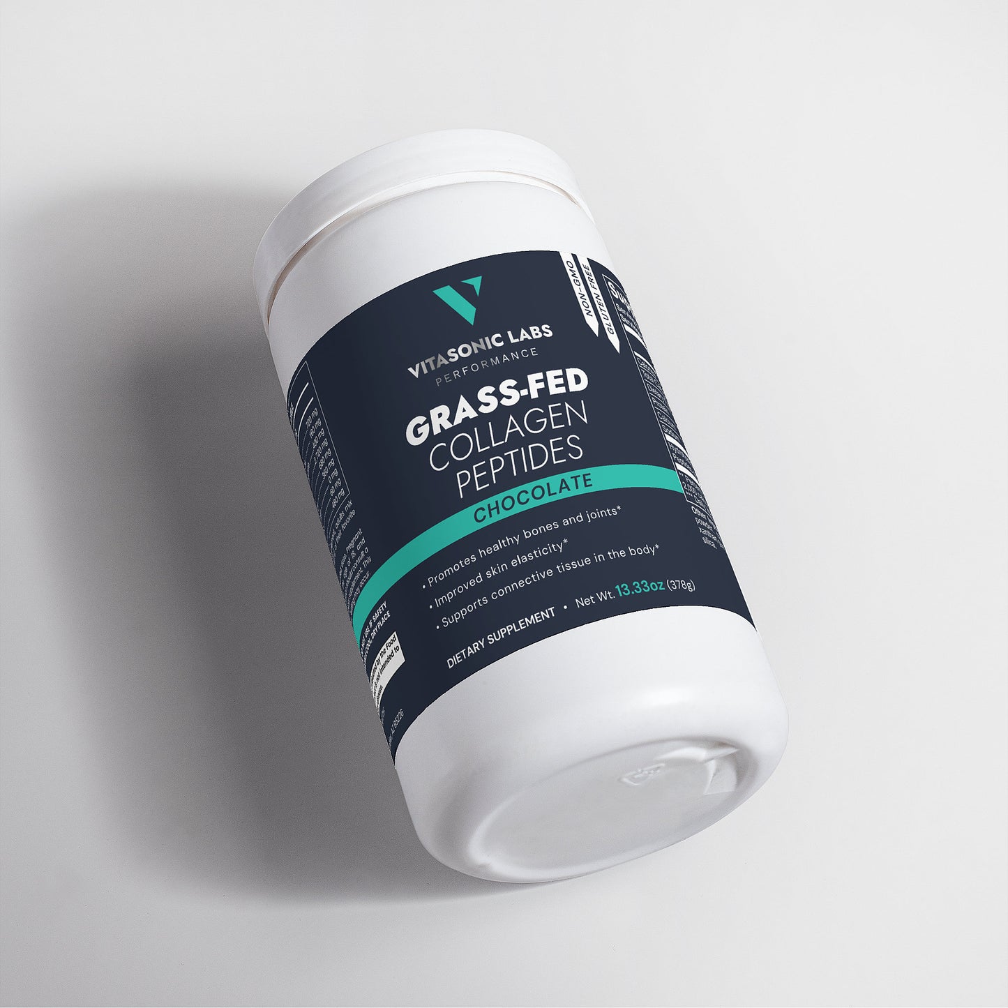 Vitasonic Labs Grass-Fed Collagen Peptides Powder Chocolate