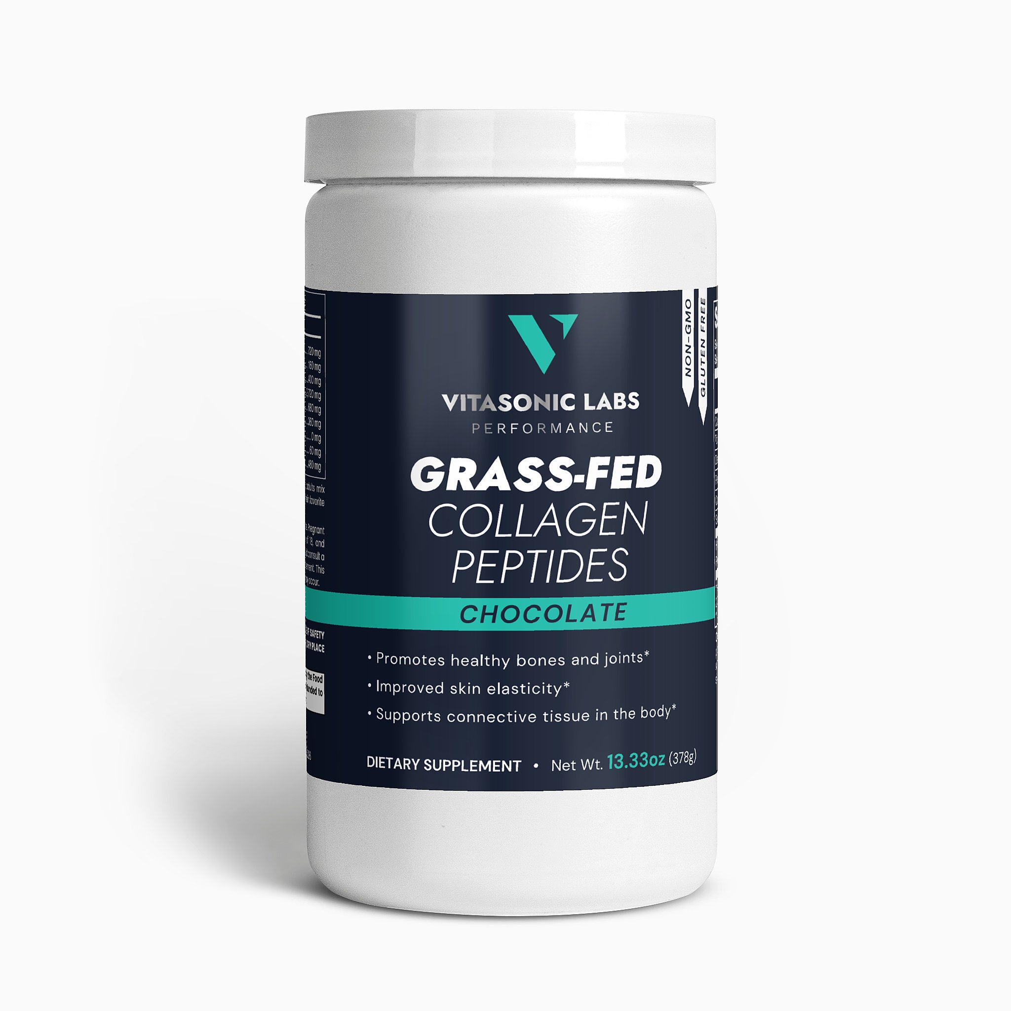 Vitasonic Labs Grass-Fed Collagen Peptides Powder Chocolate