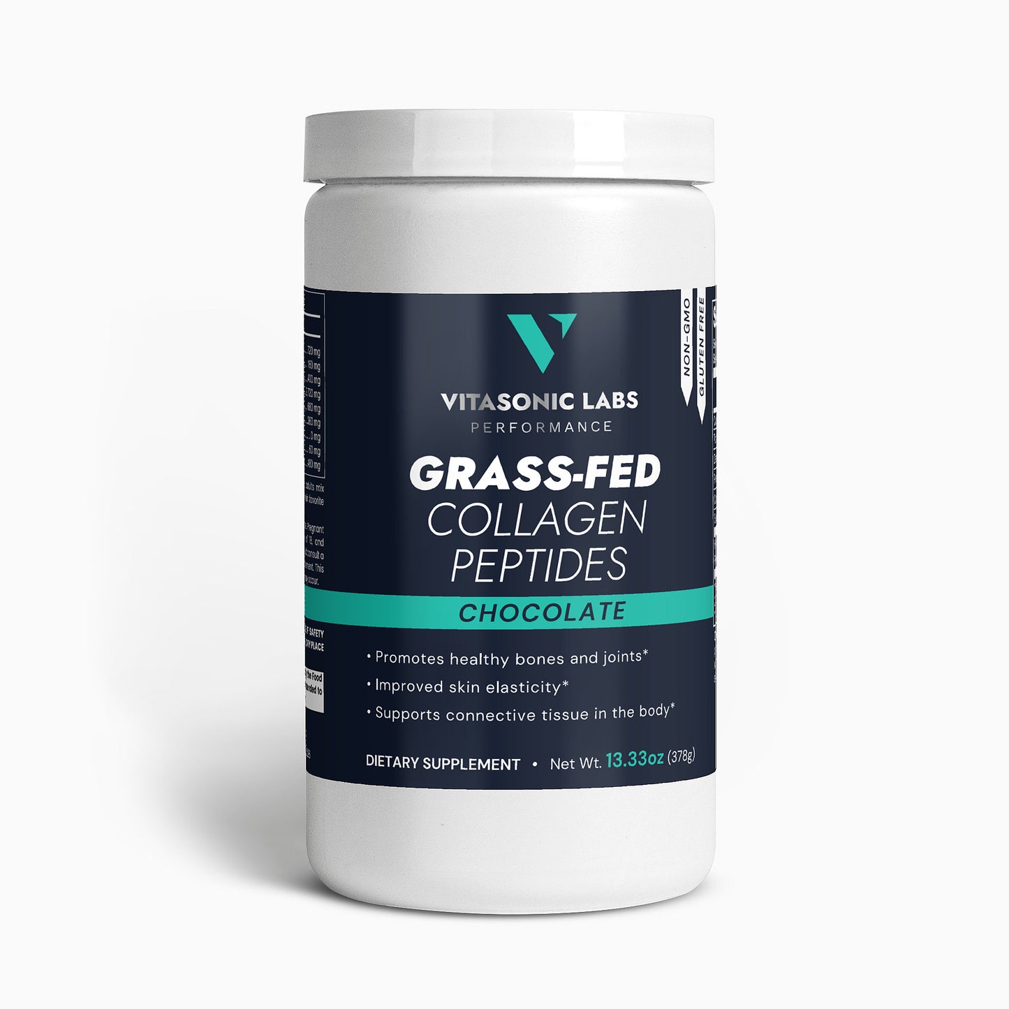 Vitasonic Labs Grass-Fed Collagen Peptides Powder Chocolate