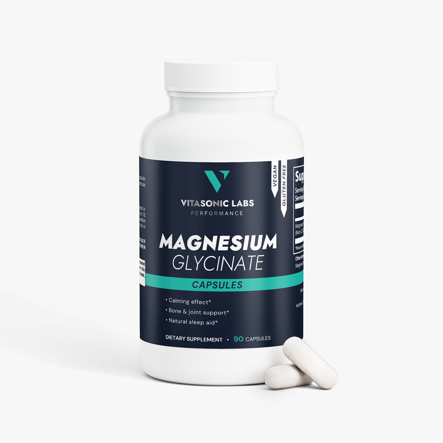 Vitasonic Labs Magnesium Glycinate supplement capsules