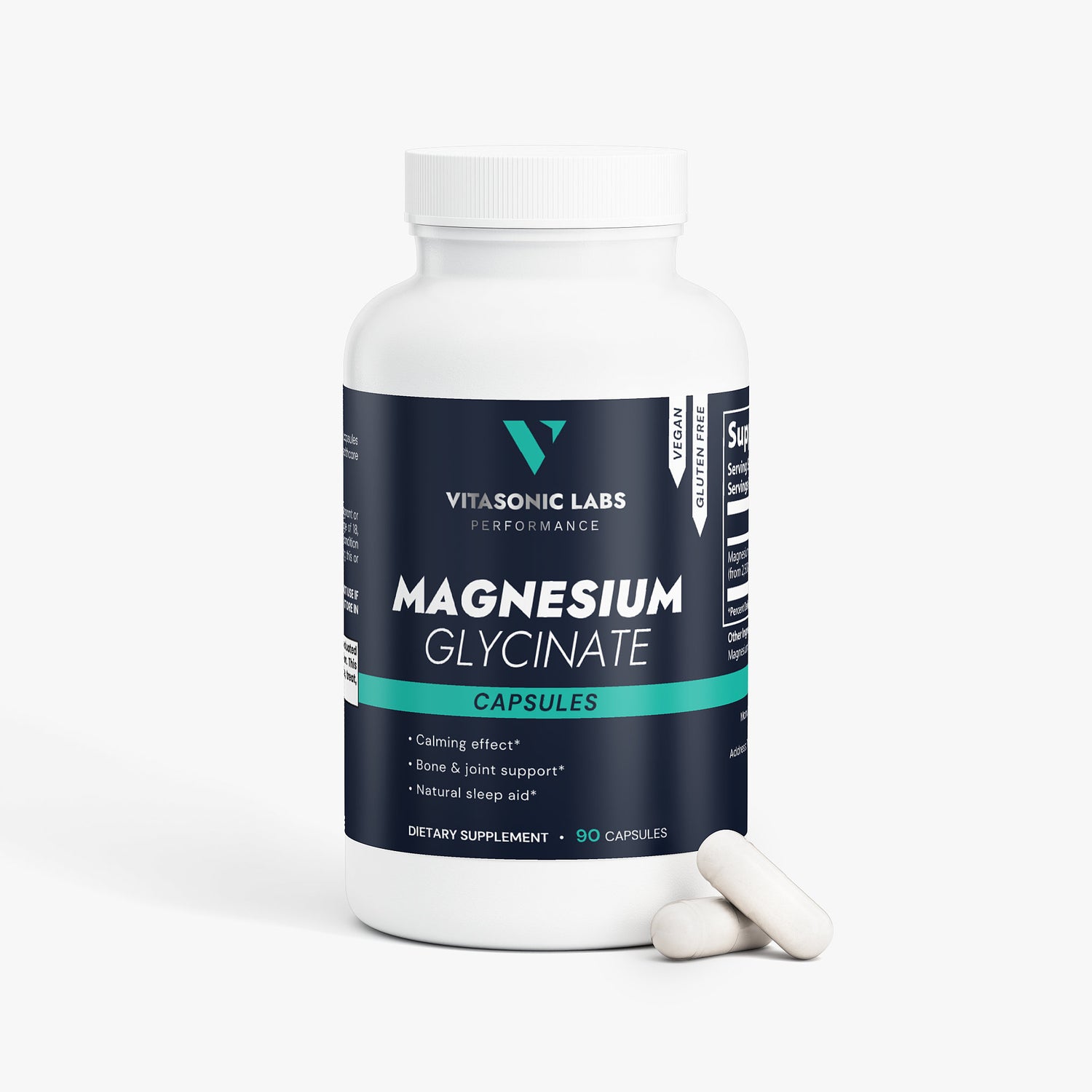 Vitasonic Labs Magnesium Glycinate supplement capsules