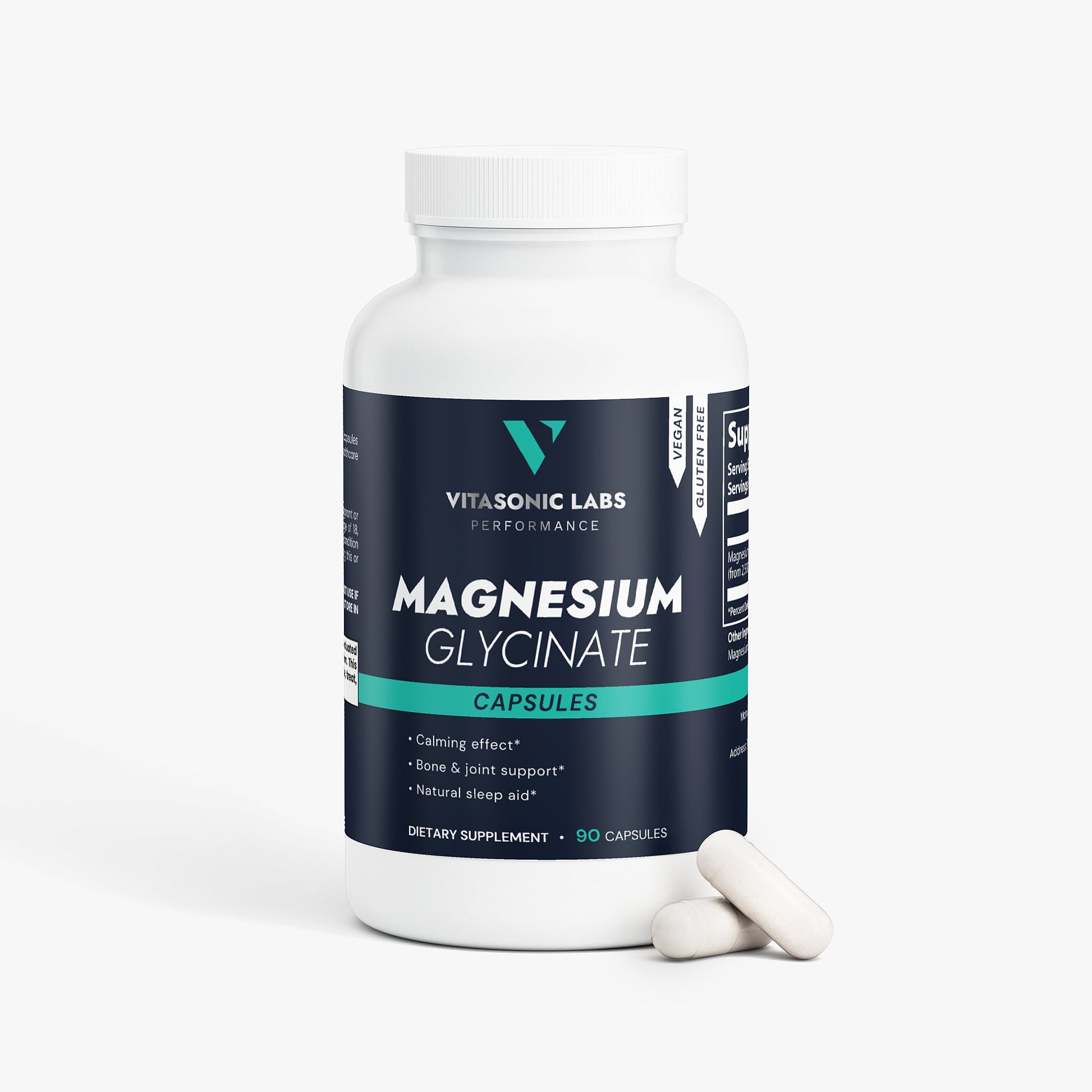 Vitasonic Labs Magnesium Glycinate supplement capsules