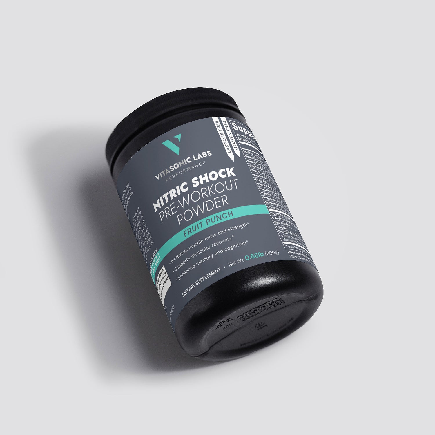 Vitasonic Labs Nitric Shock Pre-Workout Powder Fruit Punch