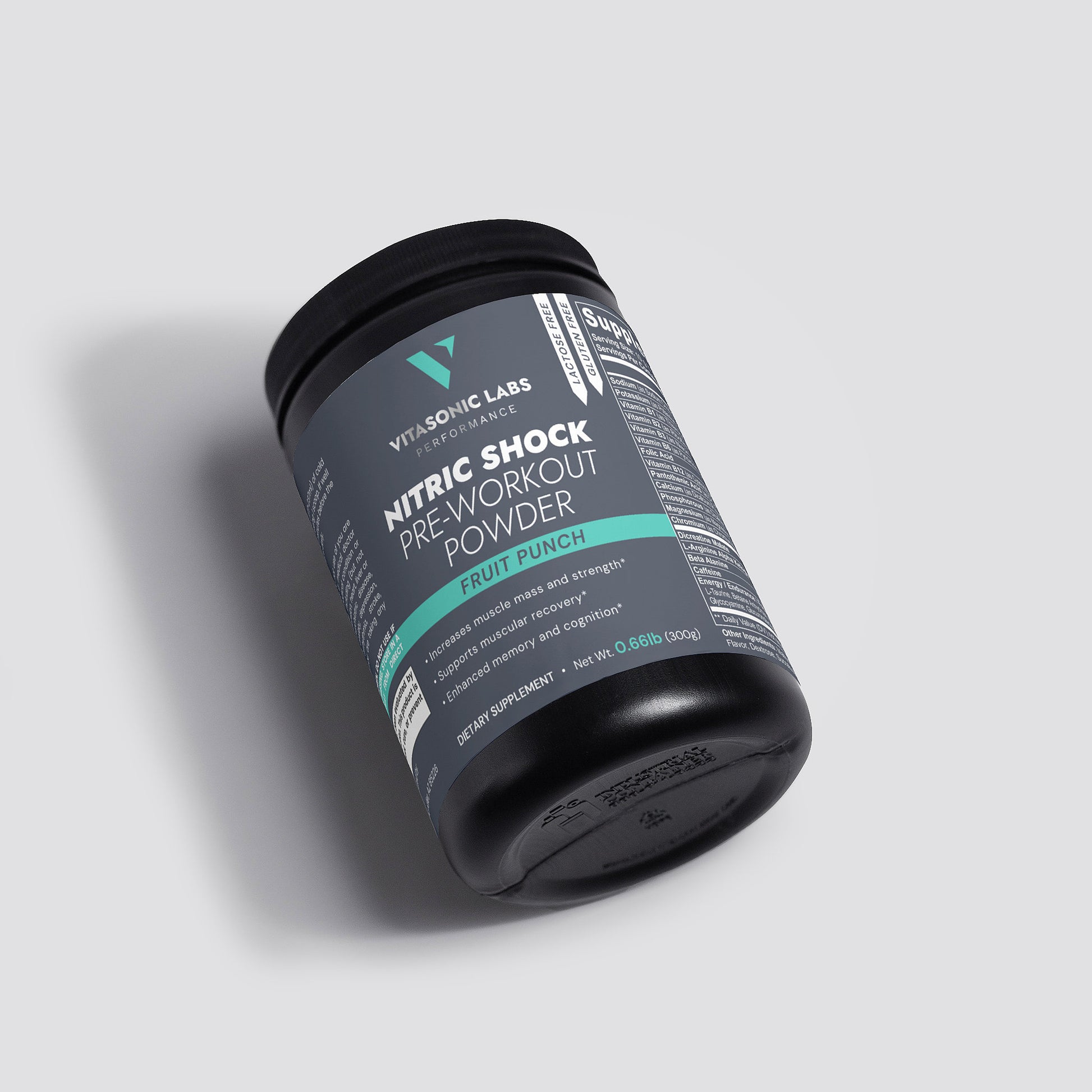 Vitasonic Labs Nitric Shock Pre-Workout Powder Fruit Punch