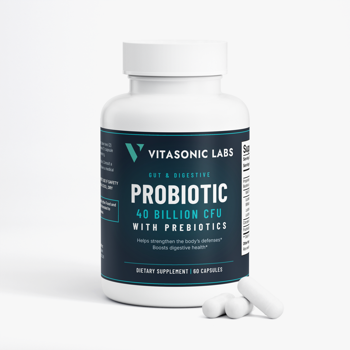 Vitasonic Labs Probiotic 40 Billion with Prebiotics