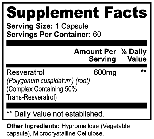 Vitasonic Labs Resveratrol 50% 600mg