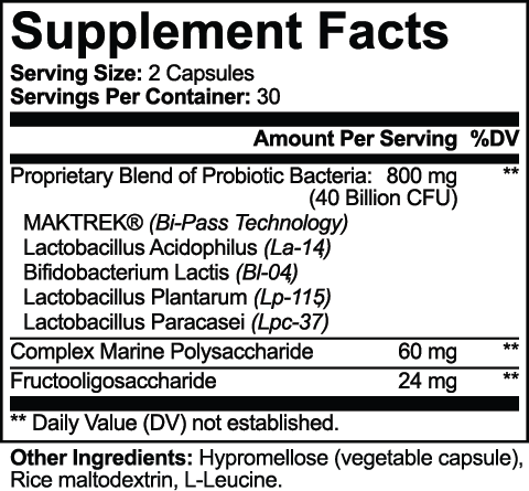 Vitasonic Labs Probiotic 40 Billion with Prebiotics