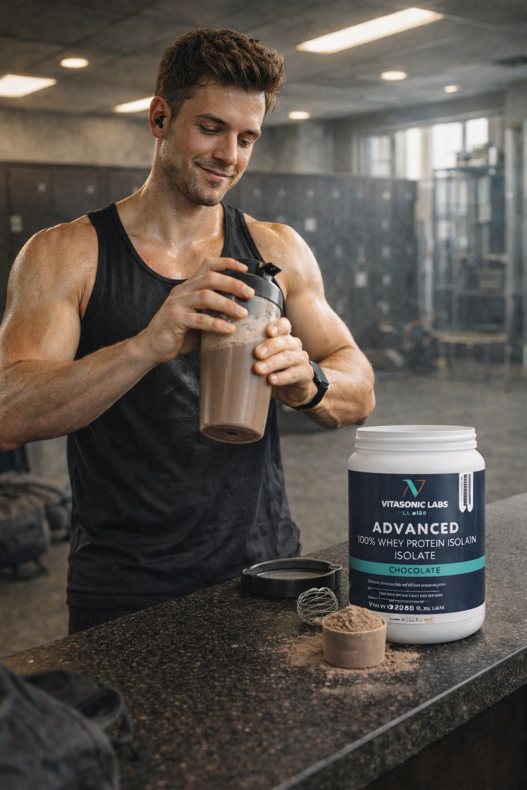 Vitasonic Labs Advanced 100% Whey Protein Isolate Chocolate powder
