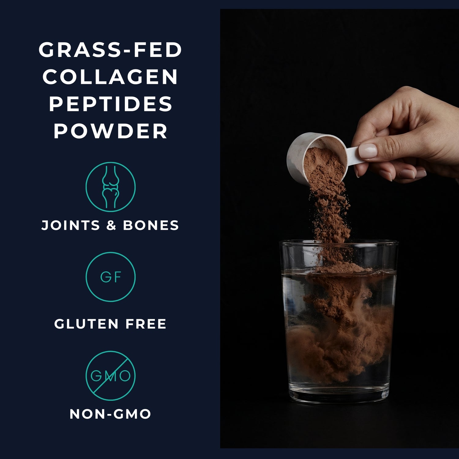 Vitasonic Labs Grass-Fed Collagen Peptides Powder Chocolate