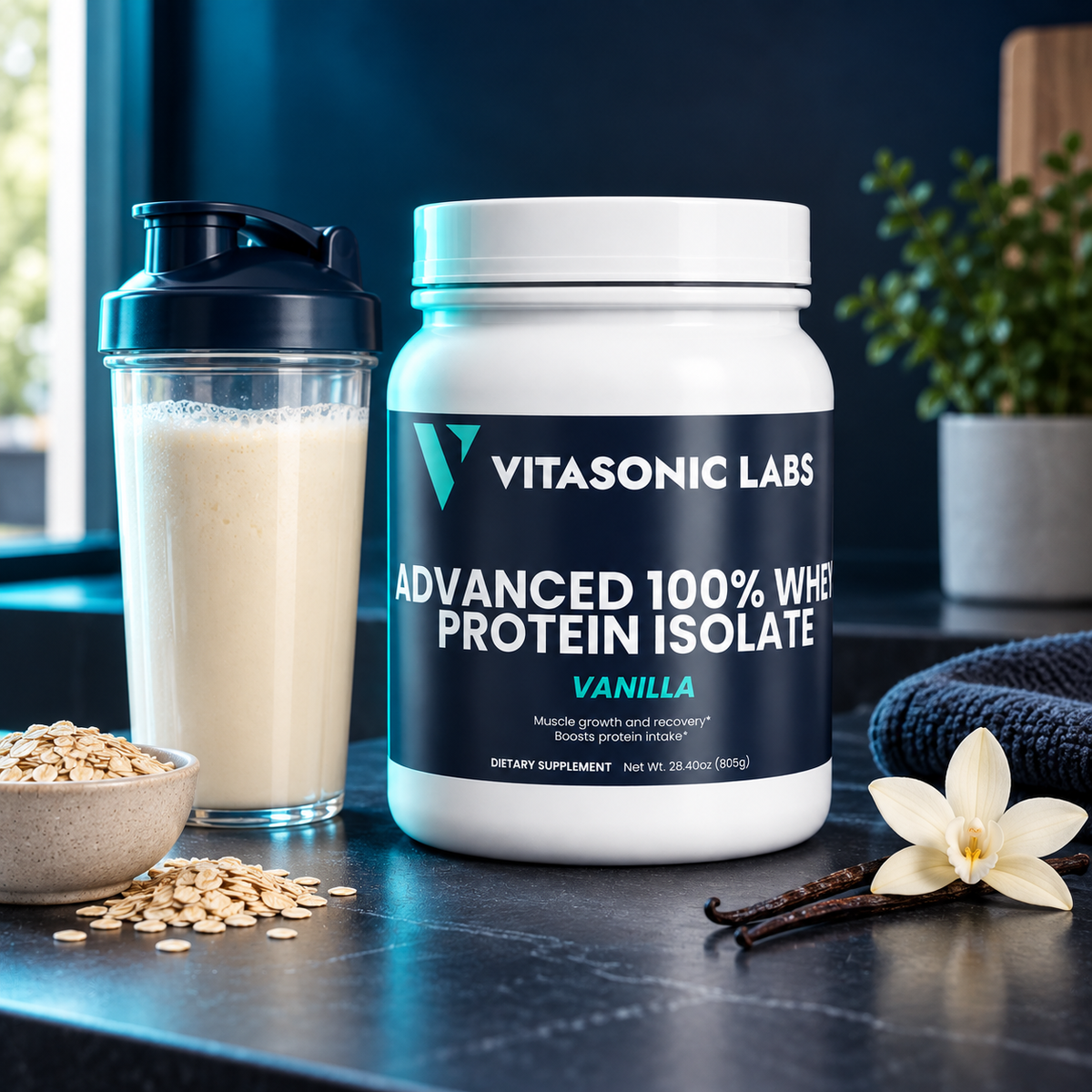 Vitasonic Labs Advanced 100% Whey Protein Isolate Vanilla in a daily routine