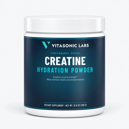 Vitasonic Labs Creatine Hydration Powder — front product packshot on a pale neutral background
