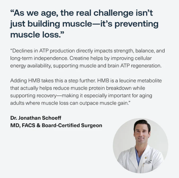 Dr. Jonathan Schoeff quote about preventing muscle loss and supporting cellular energy